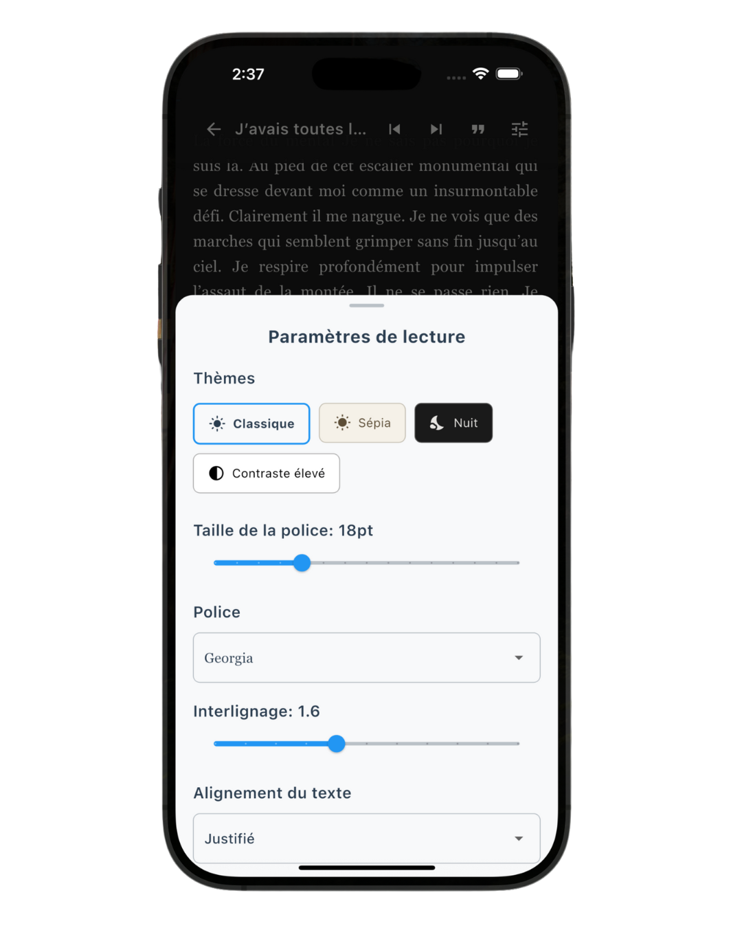 Écran accueil Kaylire